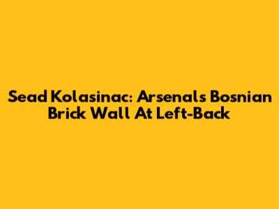 Sead Kolasinac: Arsenal's Bosnian Brick Wall At Left-Back