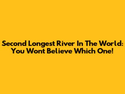 Second Longest River In The World: You Won't Believe Which One!
