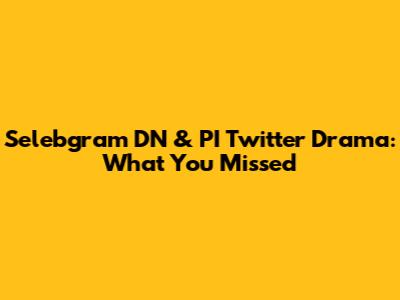 Selebgram DN & PI Twitter Drama: What You Missed