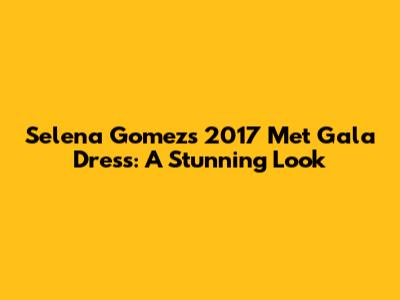Selena Gomez's 2017 Met Gala Dress: A Stunning Look