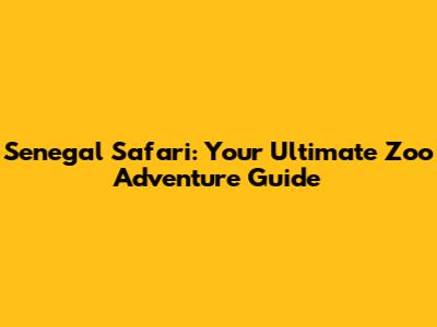 Senegal Safari: Your Ultimate Zoo Adventure Guide