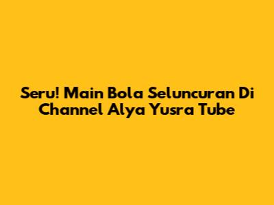 Seru! Main Bola Seluncuran Di Channel Alya Yusra Tube