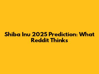 Shiba Inu 2025 Prediction: What Reddit Thinks