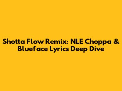 Shotta Flow Remix: NLE Choppa & Blueface Lyrics Deep Dive