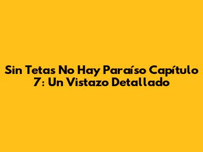 Sin Tetas No Hay Paraíso Capítulo 7: Un Vistazo Detallado
