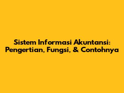 Sistem Informasi Akuntansi: Pengertian, Fungsi, & Contohnya