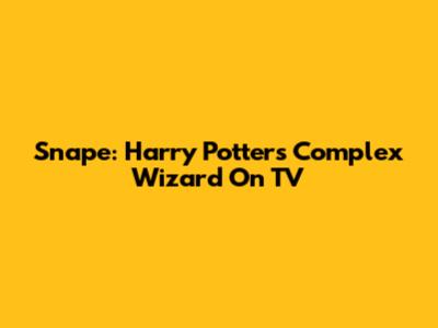 Snape: Harry Potter's Complex Wizard On TV
