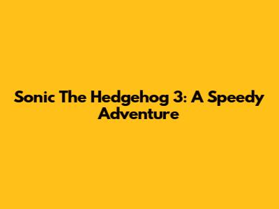 Sonic The Hedgehog 3: A Speedy Adventure