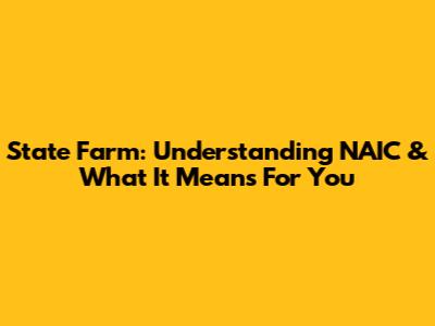 State Farm: Understanding NAIC & What It Means For You