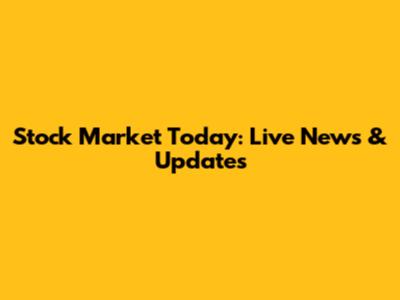 Stock Market Today: Live News & Updates