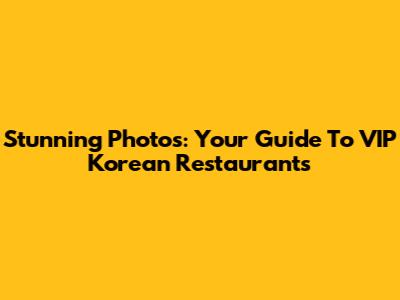 Stunning Photos: Your Guide To VIP Korean Restaurants