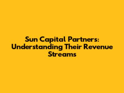 Sun Capital Partners: Understanding Their Revenue Streams