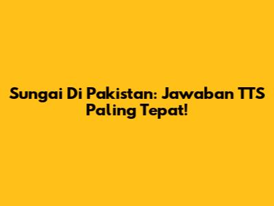 Sungai Di Pakistan: Jawaban TTS Paling Tepat!
