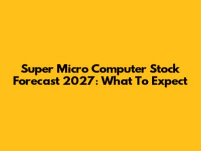 Super Micro Computer Stock Forecast 2027: What To Expect