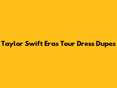 Taylor Swift Eras Tour Dress Dupes