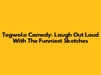 Tegwolo Comedy: Laugh Out Loud With The Funniest Sketches