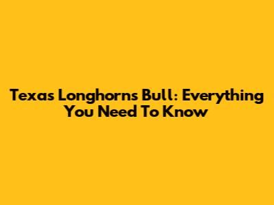 Texas Longhorns Bull: Everything You Need To Know