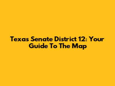 Texas Senate District 12: Your Guide To The Map