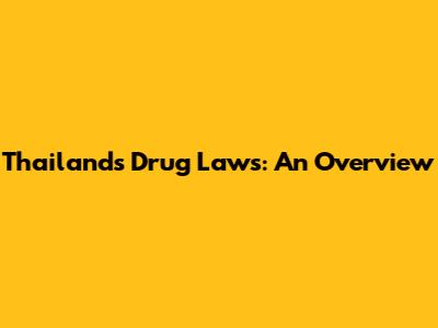 Thailand's Drug Laws: An Overview