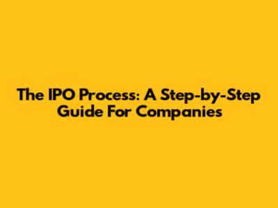 The IPO Process: A Step-by-Step Guide For Companies