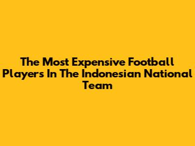 The Most Expensive Football Players In The Indonesian National Team