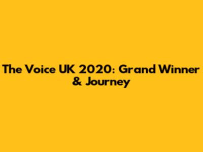 The Voice UK 2020: Grand Winner & Journey