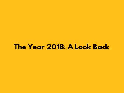 The Year 2018: A Look Back