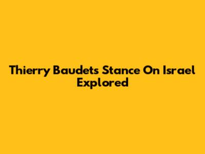Thierry Baudet's Stance On Israel Explored