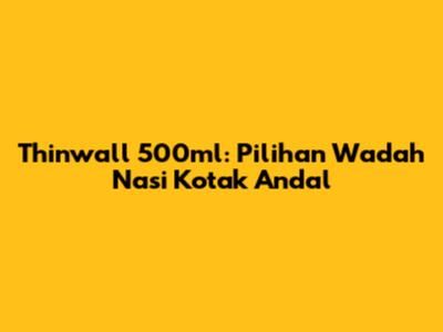 Thinwall 500ml: Pilihan Wadah Nasi Kotak Andal