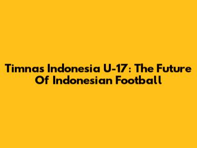Timnas Indonesia U-17: The Future Of Indonesian Football