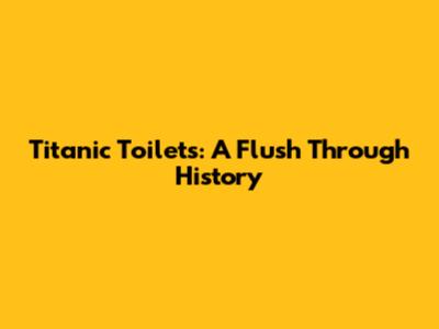 Titanic Toilets: A Flush Through History