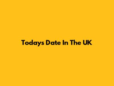 Today's Date In The UK