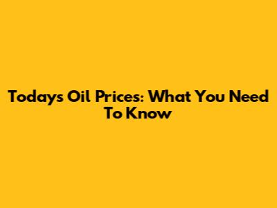 Today's Oil Prices: What You Need To Know