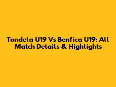 Tondela U19 Vs Benfica U19: All Match Details & Highlights