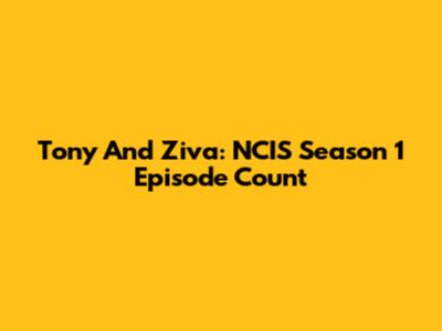Tony And Ziva: NCIS Season 1 Episode Count