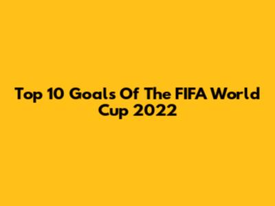 Top 10 Goals Of The FIFA World Cup 2022