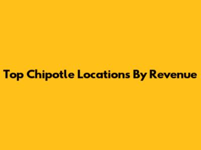 Top Chipotle Locations By Revenue
