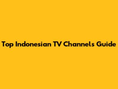 Top Indonesian TV Channels Guide