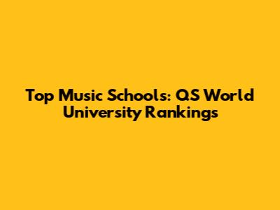 Top Music Schools: QS World University Rankings