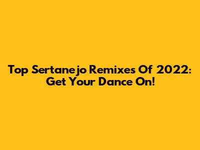 Top Sertanejo Remixes Of 2022: Get Your Dance On!