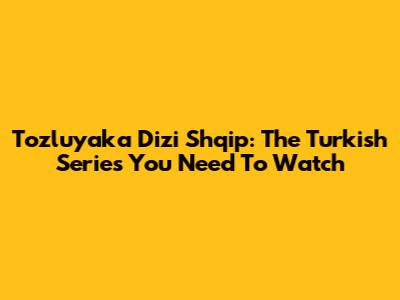 Tozluyaka Dizi Shqip: The Turkish Series You Need To Watch