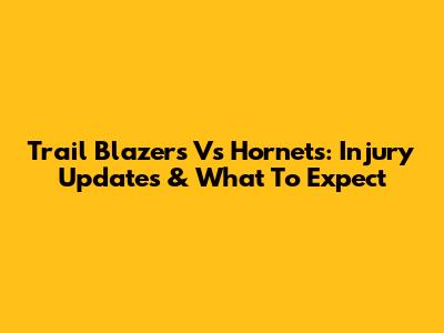 Trail Blazers Vs Hornets: Injury Updates & What To Expect