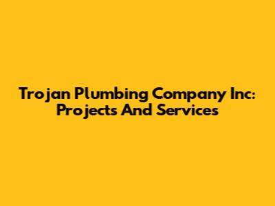 Trojan Plumbing Company Inc: Projects And Services