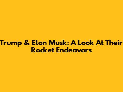 Trump & Elon Musk: A Look At Their Rocket Endeavors