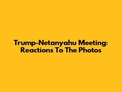 Trump-Netanyahu Meeting: Reactions To The Photos