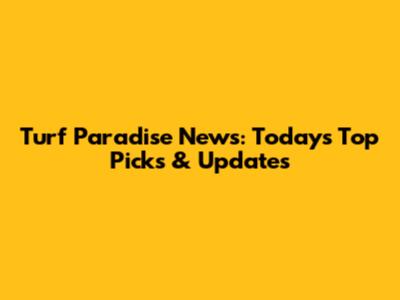 Turf Paradise News: Today's Top Picks & Updates