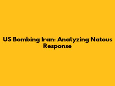 US Bombing Iran: Analyzing Natou's Response