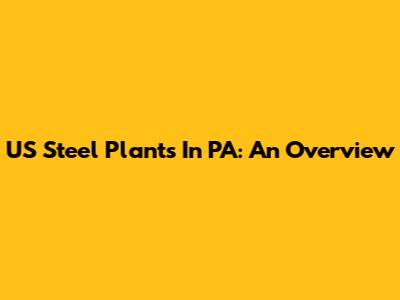 US Steel Plants In PA: An Overview