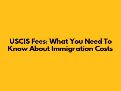 USCIS Fees: What You Need To Know About Immigration Costs