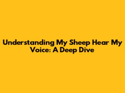 Understanding 'My Sheep Hear My Voice': A Deep Dive